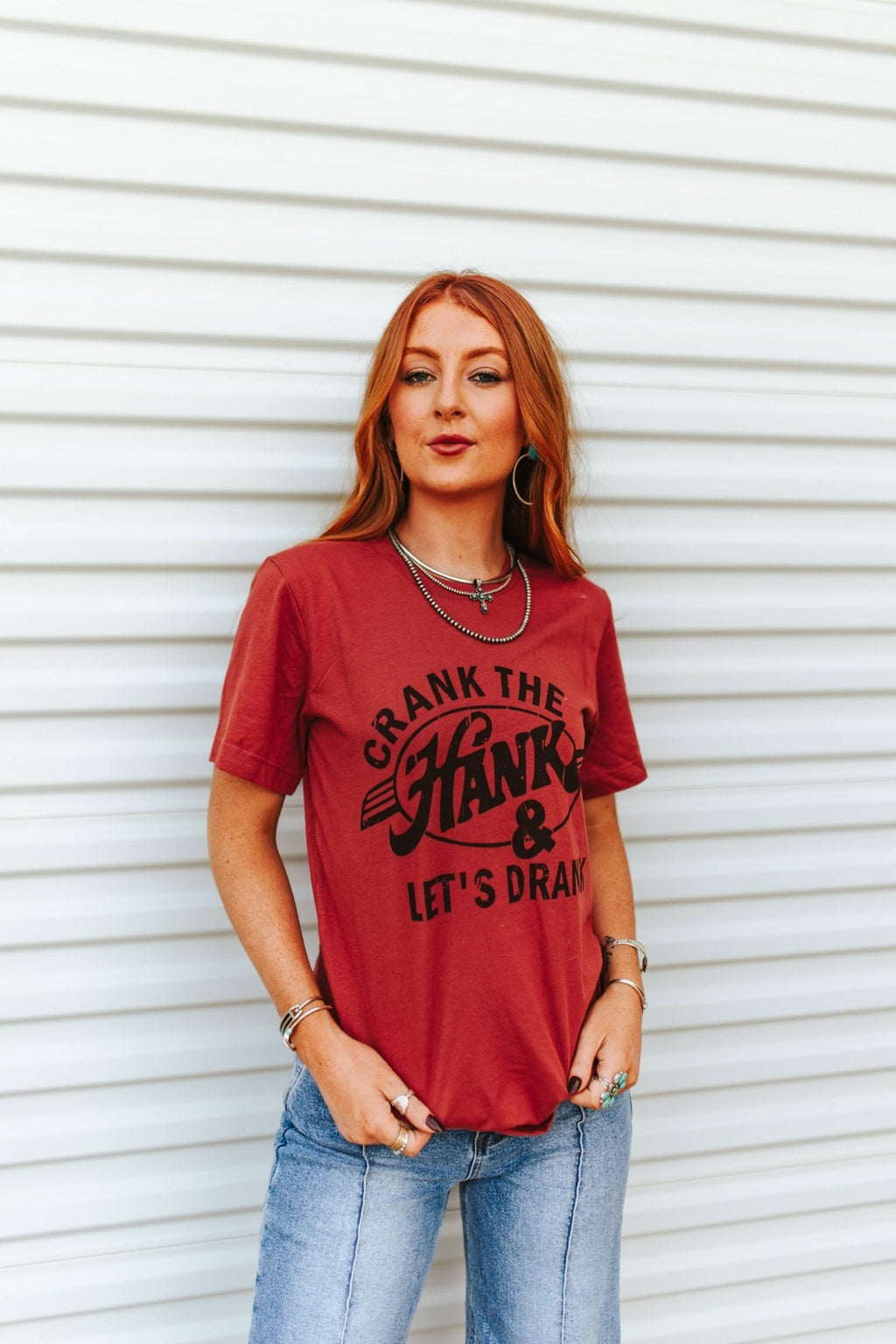 Wild Junkie Crank The Hank & Let's Drank Graphic Tee — Wild Junkie branding close-up