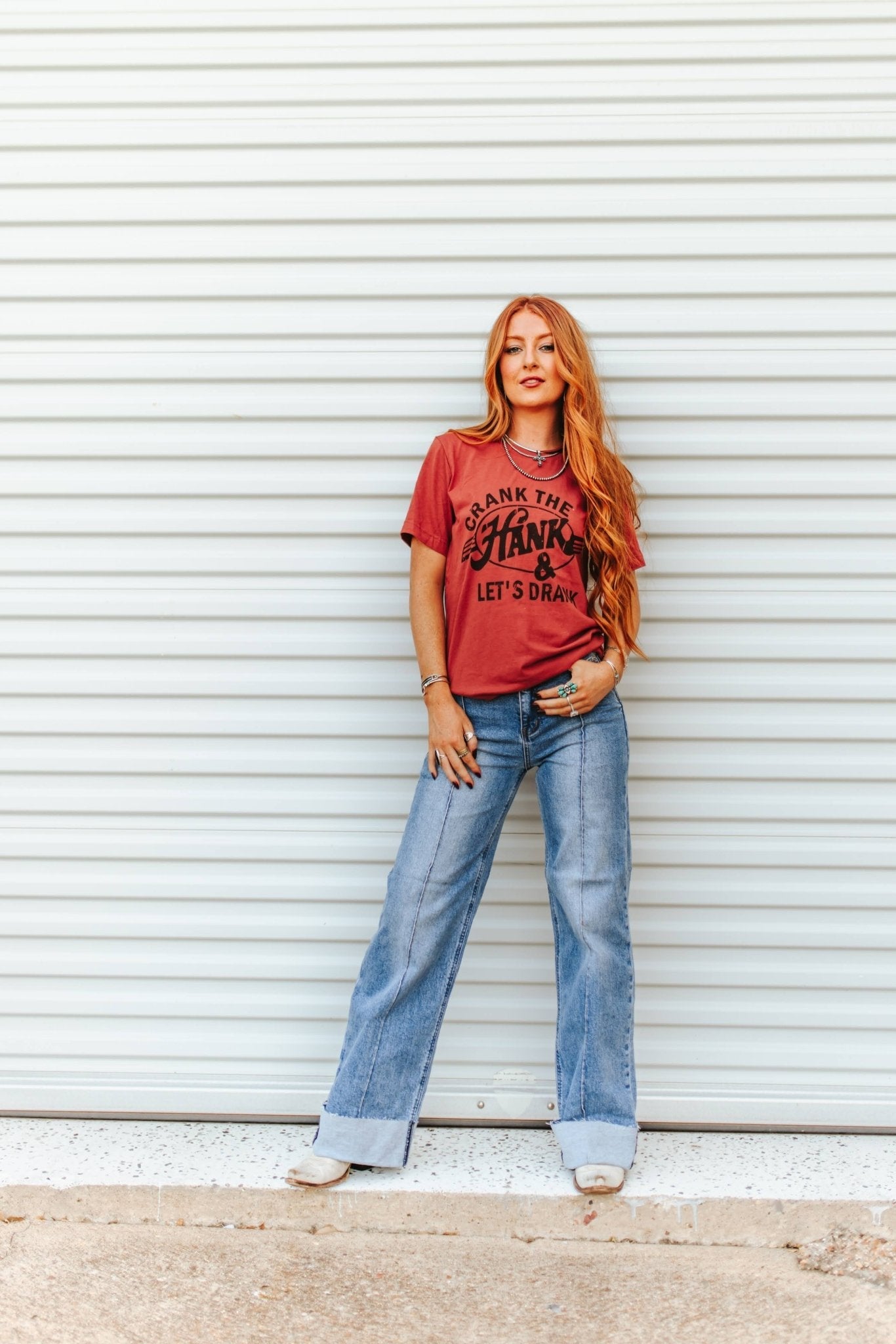 Wild Junkie Crank The Hank & Let's Drank Graphic Tee — lifestyle worn / used context