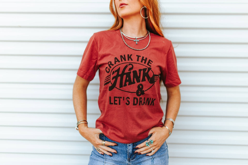 Wild Junkie Crank The Hank & Let's Drank Graphic Tee — graphic tees category context