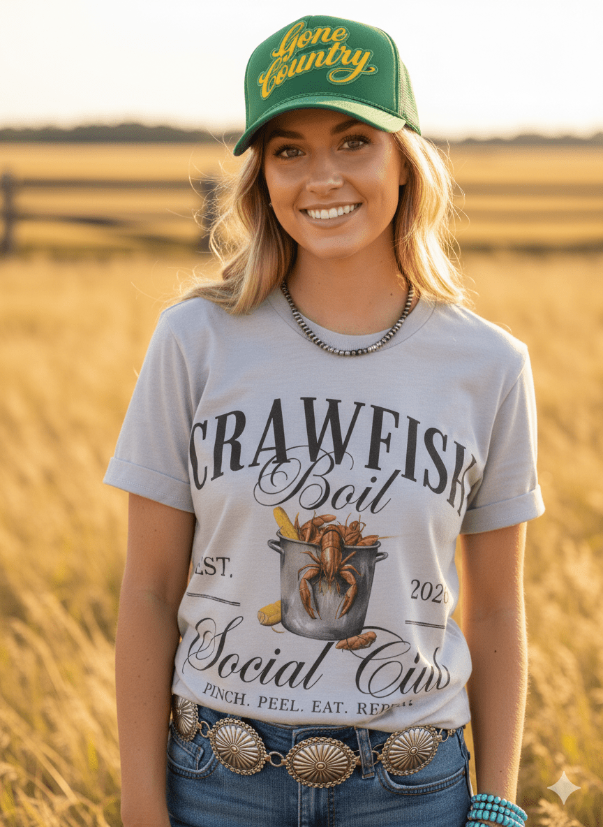 Wild Junkie Crawfish Boil Social Club Graphic Tee — construction detail