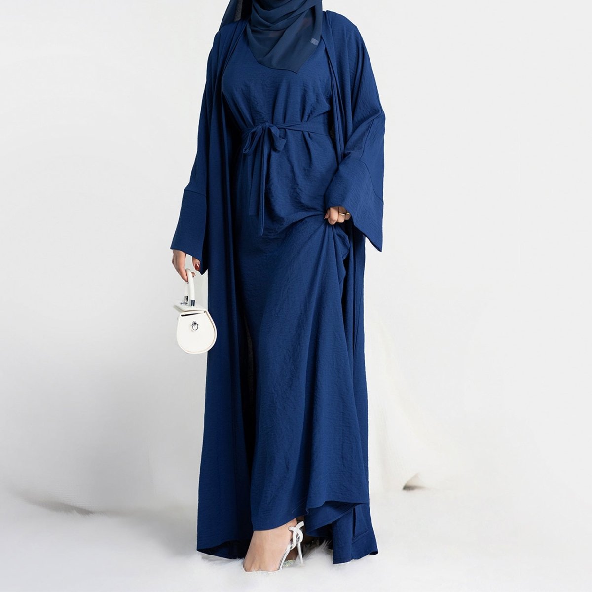 Mariam's Collection Crepe Pocket Open Abaya 3-Piece Set (MA002) — detail shot 8