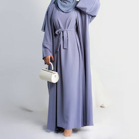 Crepe Pocket Open Abaya 3-Piece Set (MA002)