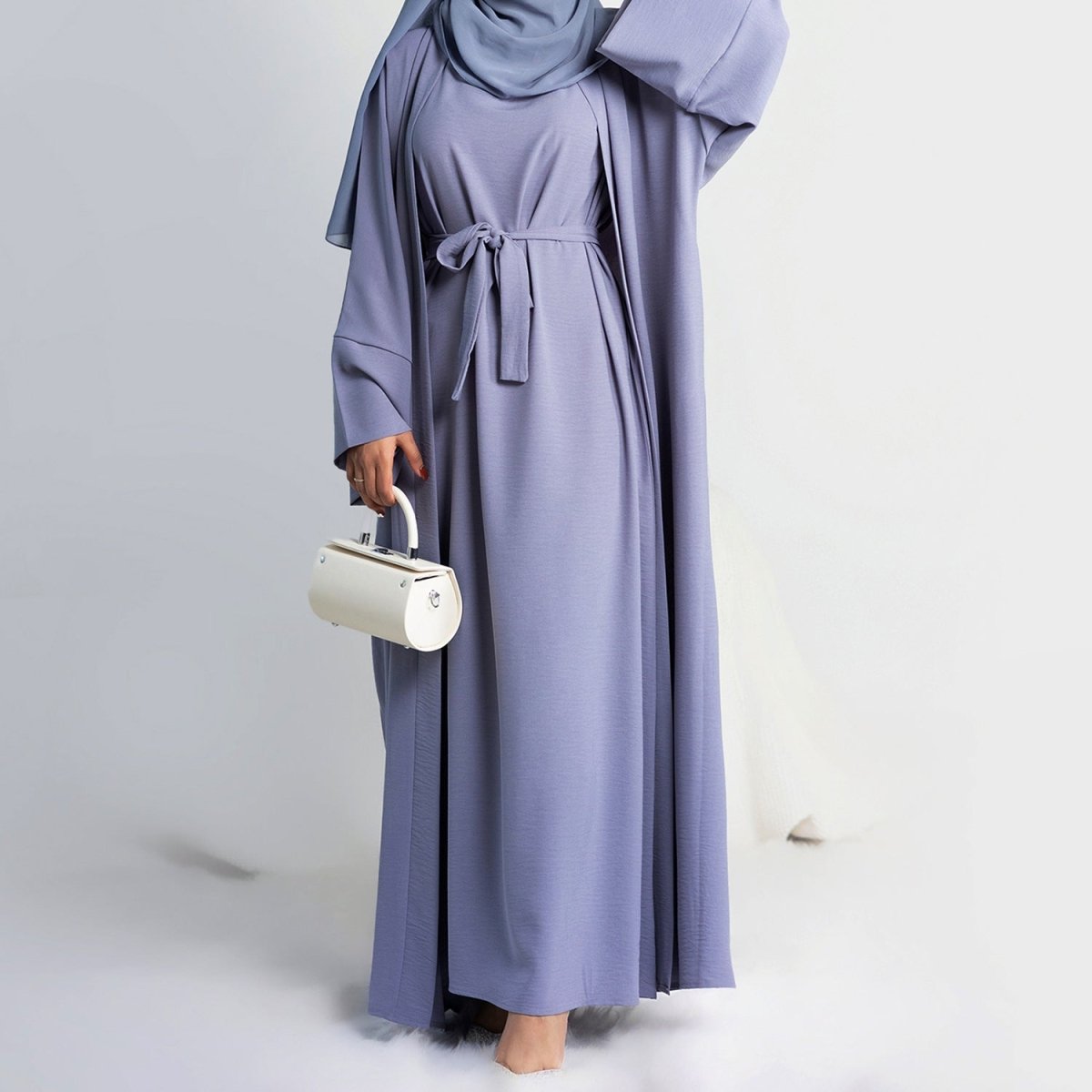 Mariam's Collection Crepe Pocket Open Abaya 3-Piece Set (MA002) — main product shot