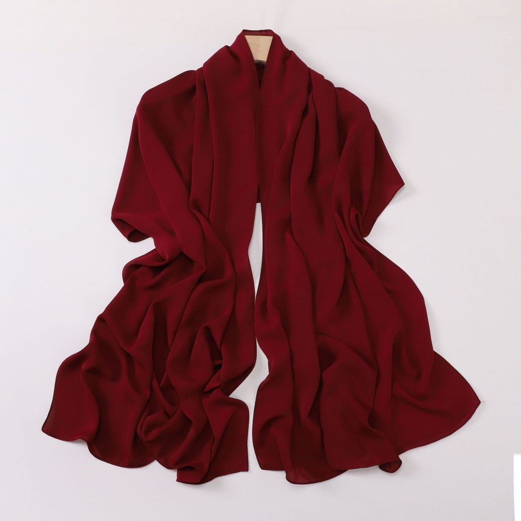 Mariam's Collection Crinkle-Resistant Long Hijab Silk-Like Hijab (MH154) — comparison shot