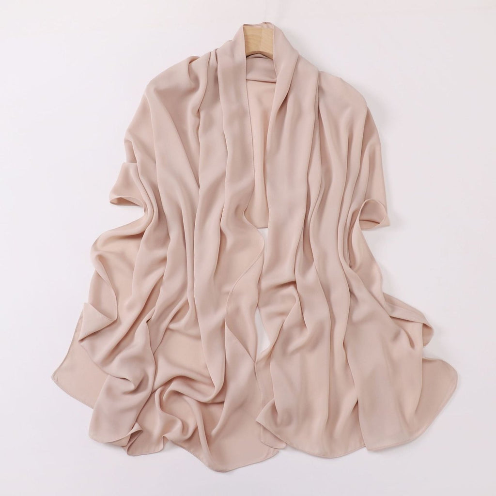 Mariam's Collection Crinkle-Resistant Long Hijab Silk-Like Hijab (MH154) — detail shot 9