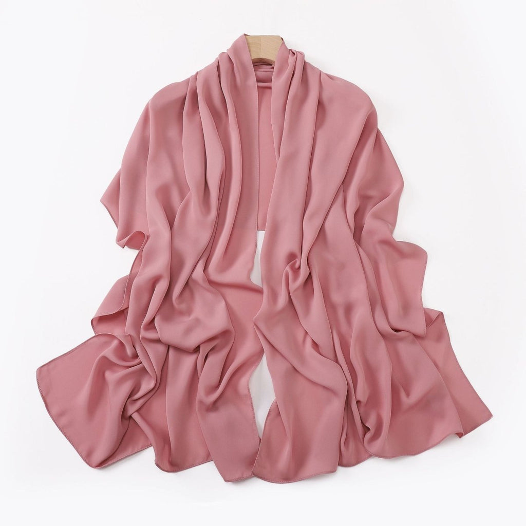 Mariam's Collection Crinkle-Resistant Long Hijab Silk-Like Hijab (MH154) — fabric or material detail