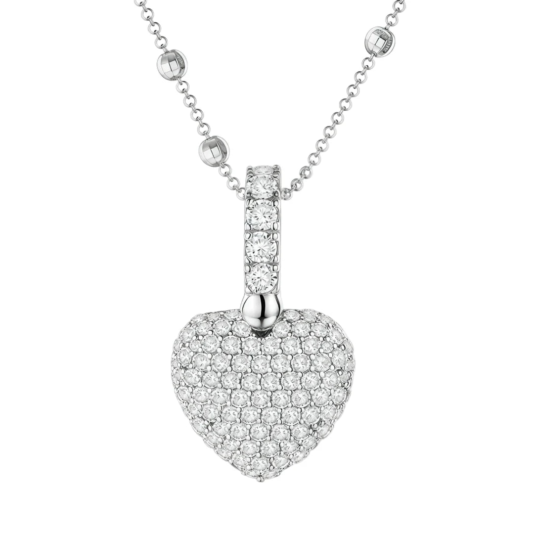 MyClosetAid Pink Heart Charm Cross Pendant Gold Necklace