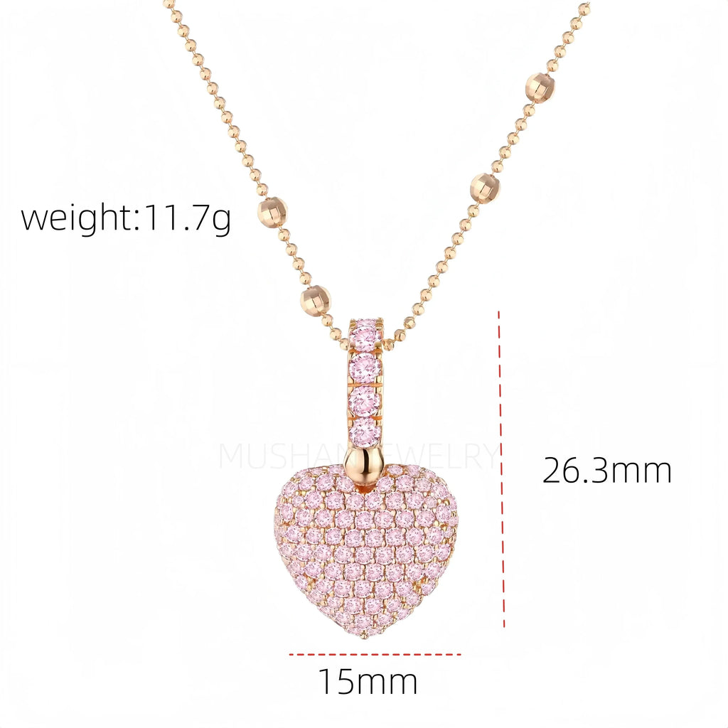 MyClosetAid Pink Heart Charm Cross Pendant Gold Necklace