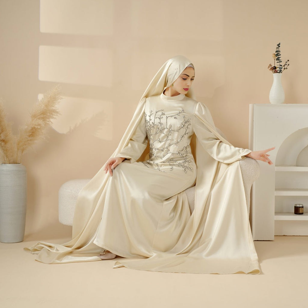 Luxury Hand-Embellished Cape  Abaya (MA144)