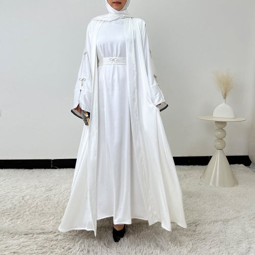 Crystal Bow Embellished Abaya 4-Piece Set(MOA253)