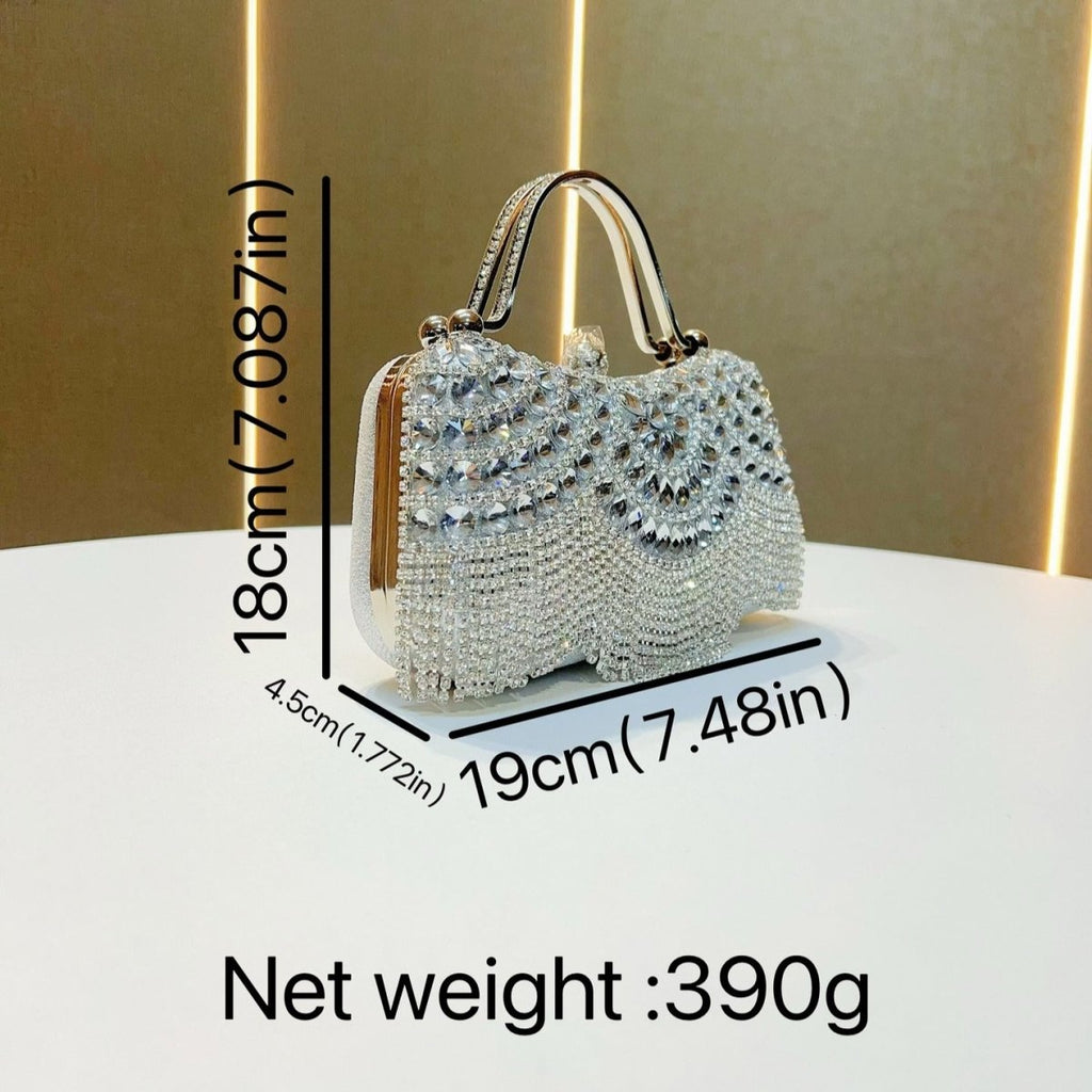 Mariam's Collection Crystal-Embellished Clutch Bag with Tassels – Versatile Evening Purse for… — detail shot 7