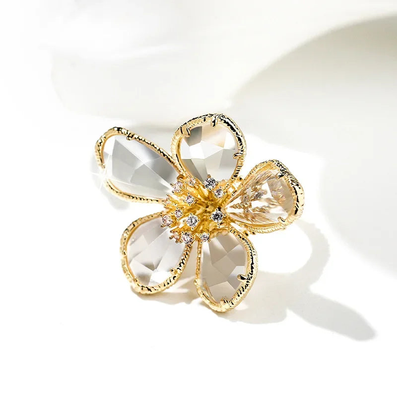 MyClosetAid MyClosetAid Crystal Swarovski Ring Flower Design — lifestyle context