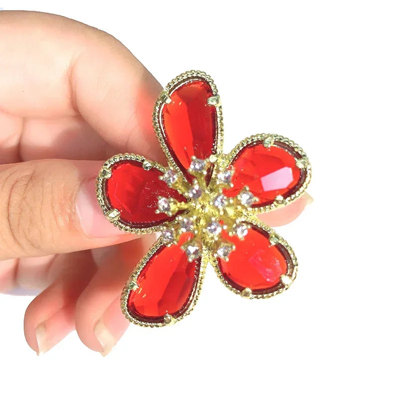 MyClosetAid MyClosetAid Crystal Swarovski Ring Flower Design — size reference