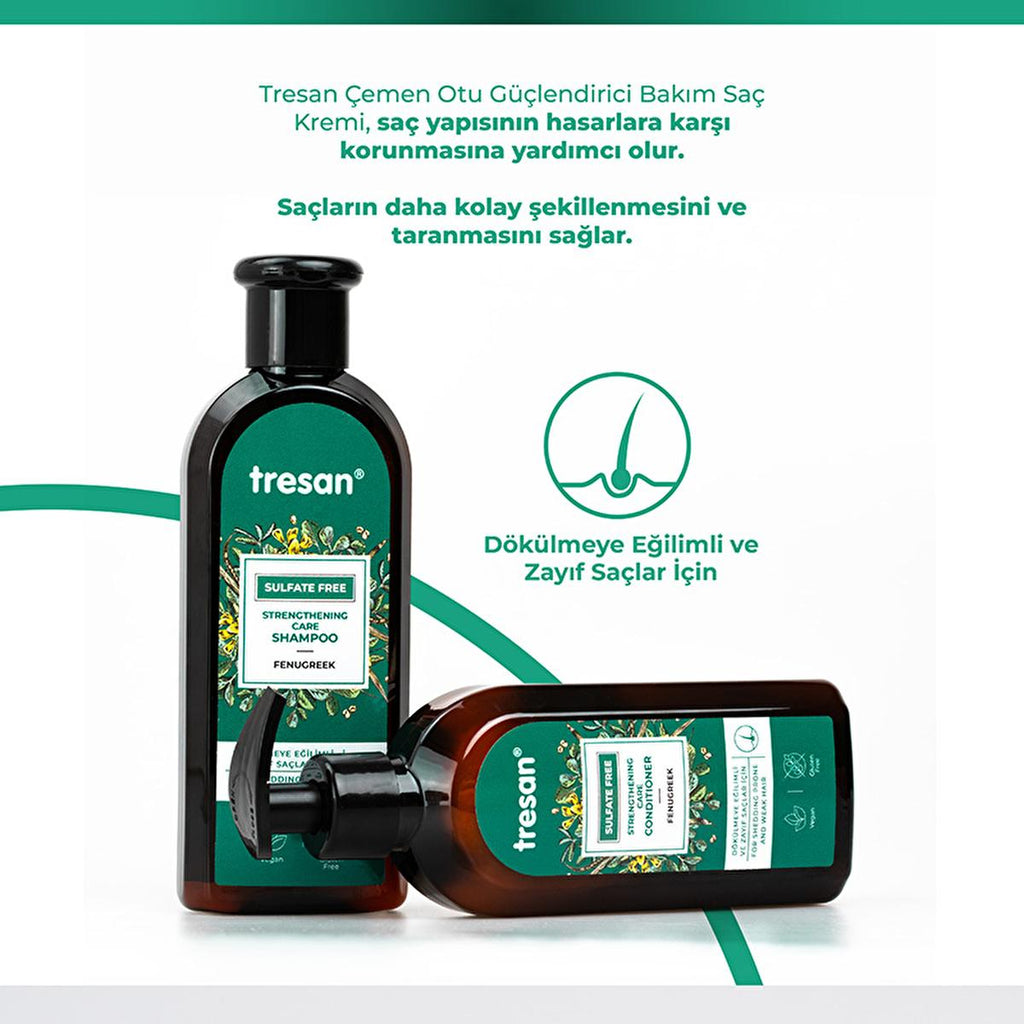 Tresan Fenugreek Hair Strengthening Conditioner: Sulfate-Free, Anti-Hair Loss, Natural Hair Growth & Thickening - 300ml
