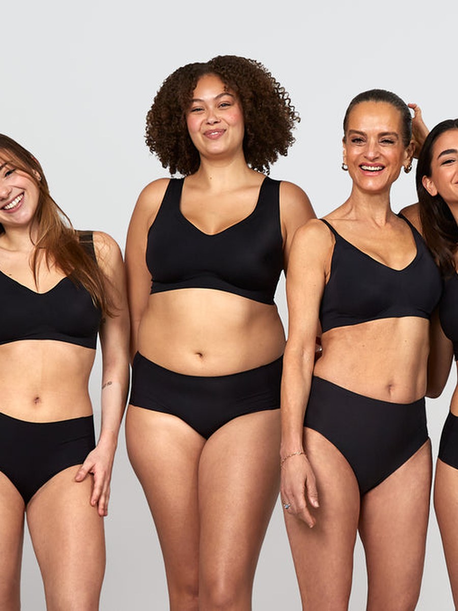 The Only Bra — Six women in classic black (portrait)
