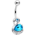BodyCandy Aqua Gem Raindrop Sailing Swan Belly Ring — main product shot