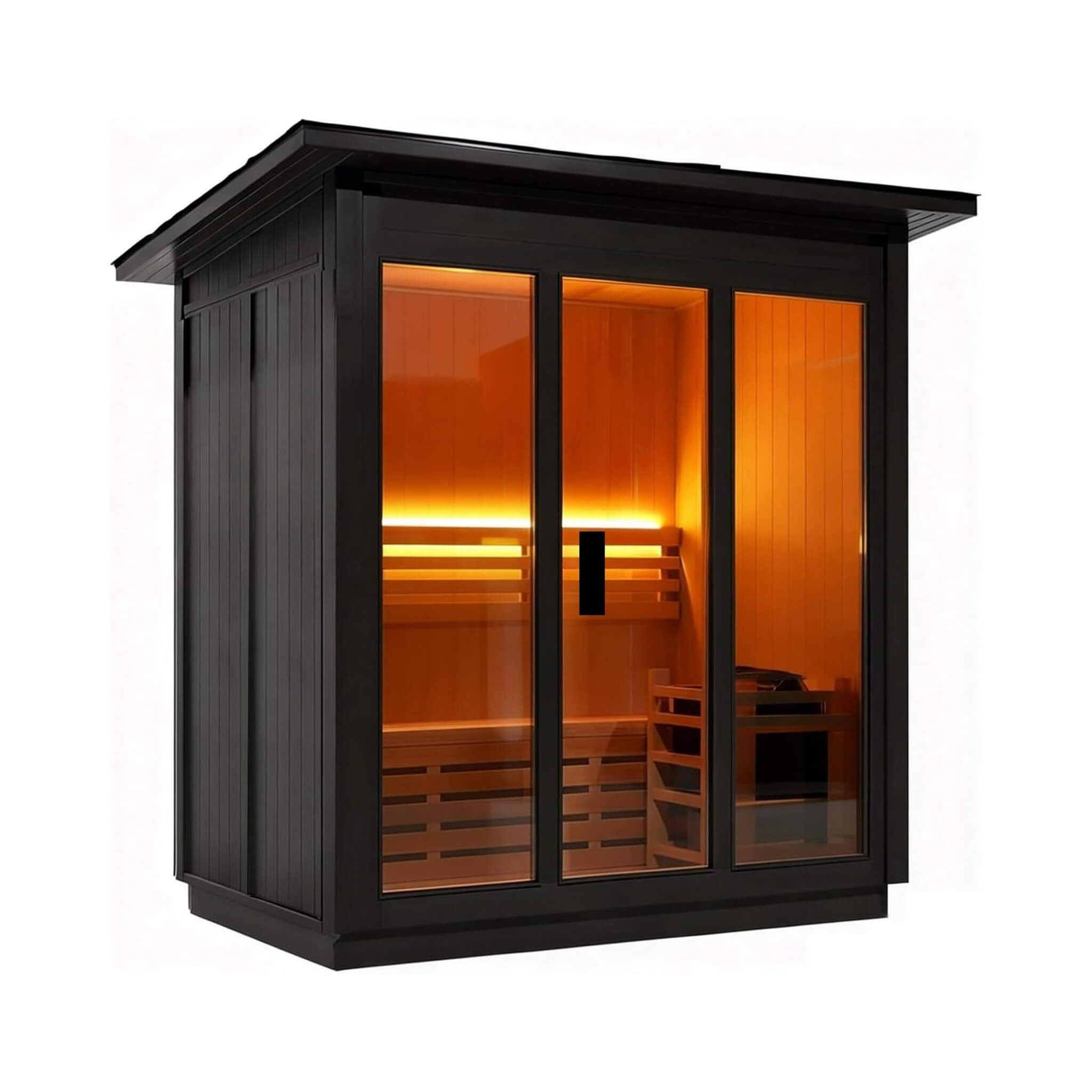 Custom 8-Person Luxury Spruce Outdoor Steam Sauna With Heater And Stones [Made-To-Order] (SAK51642) – SAKSBY WHOLESALE, view 