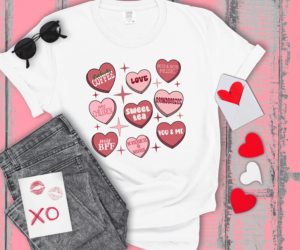 A Blessed Texas Mess Boutique Custom Conversation Heart Valentines, Personalized Gifts, Love notes shirts,… — dtf / graphic shirts category context