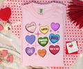 A Blessed Texas Mess Boutique Custom Conversation Heart Valentines, Personalized Gifts, Love notes shirts,… — main product shot
