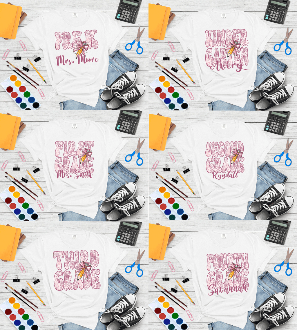 A Blessed Texas Mess Boutique First Grade Pre K Second Third Grade fourth grade Teacher Shirt, Back to… — main product shot