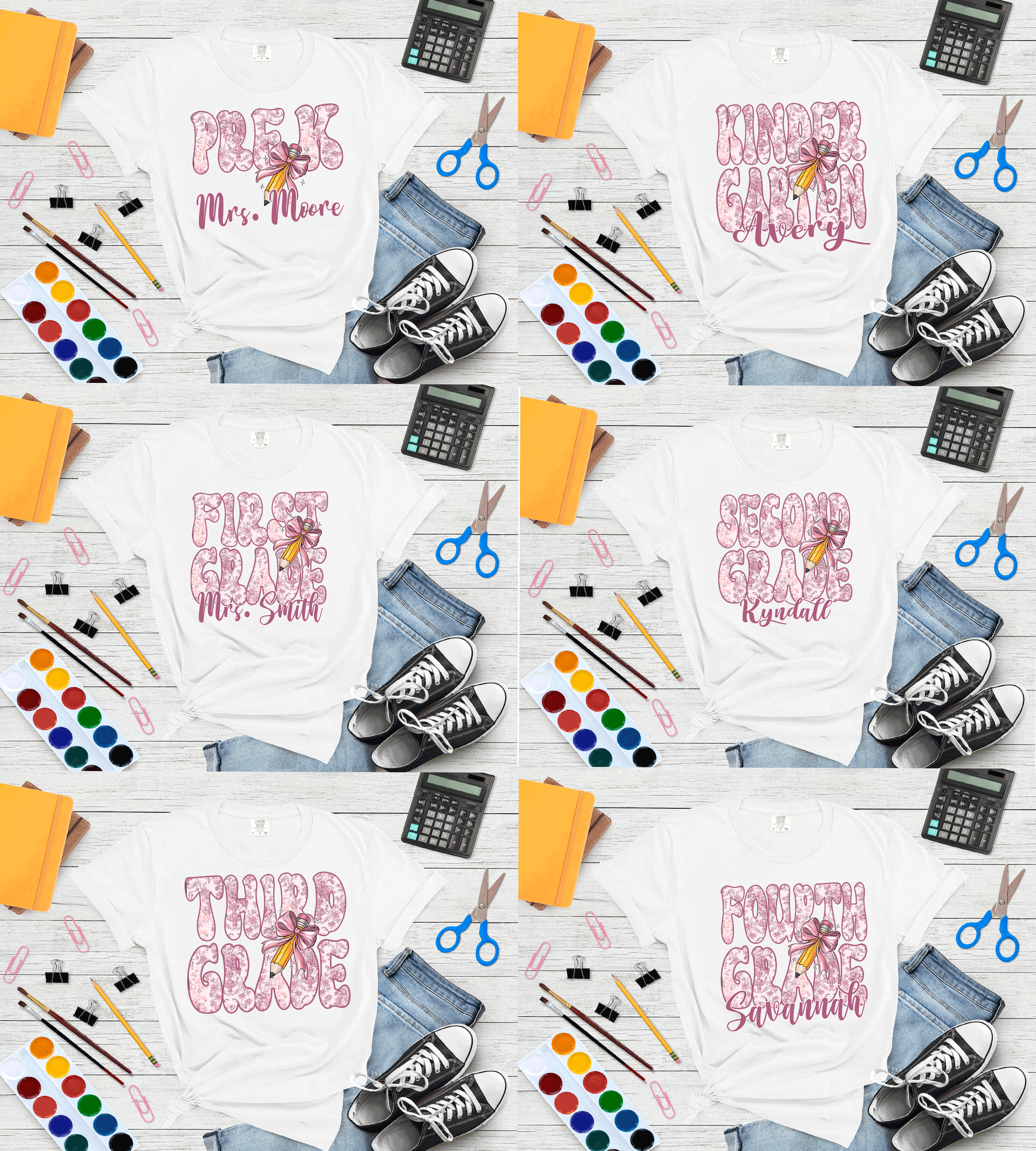 A Blessed Texas Mess Boutique First Grade Pre K Second Third Grade fourth grade Teacher Shirt, Back to… — main product shot