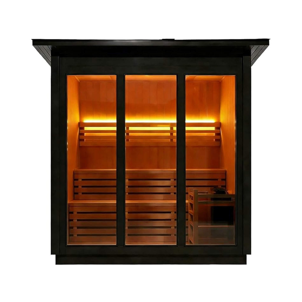 Custom 8-Person Luxury Spruce Outdoor Steam Sauna With Heater And Stones [Made-To-Order] (SAK51642) – SAKSBY WHOLESALE