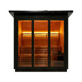 Custom 4-Person Luxury Spruce Outdoor Steam Sauna With Heater And Stones [Made-To-Order] (SAK87912) – SAKSBY WHOLESALE