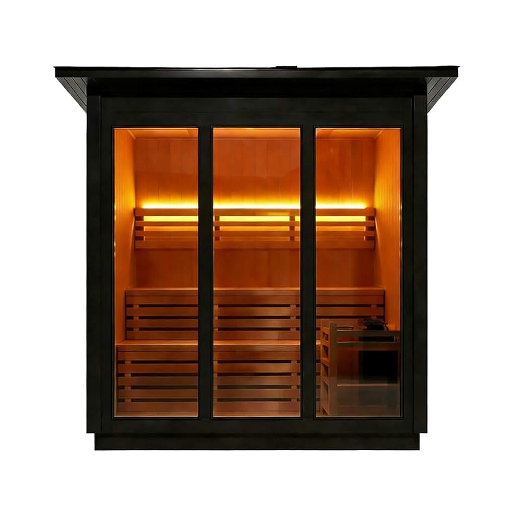 Custom 8-Person Luxury Canadian Hemlock Outdoor Steam Sauna With Heater And Stones [Made-To-Order] (SAK95107) – SAKSBY WHOLES
