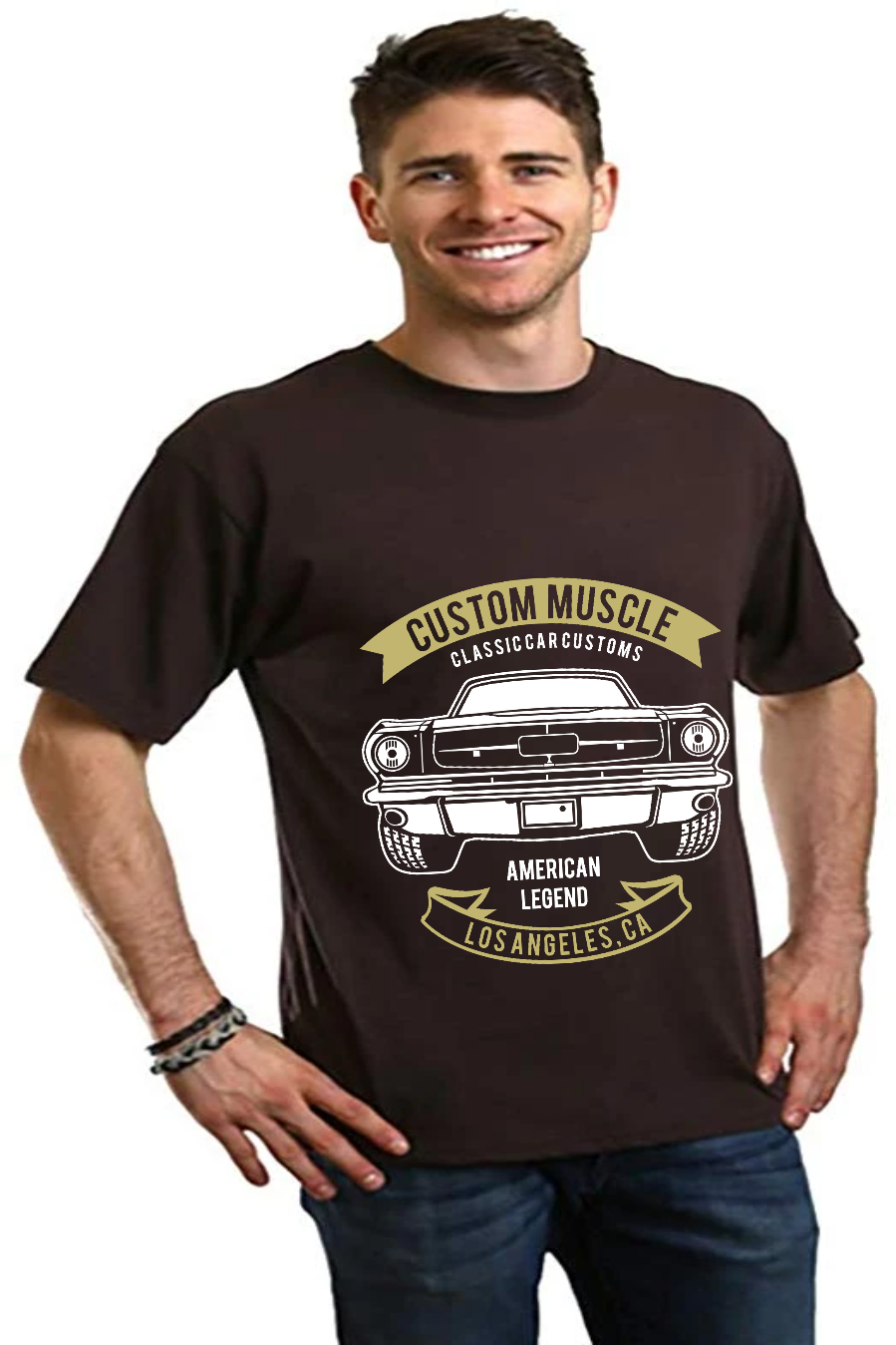 Spun Bamboo Custom Muscle Men's Bamboo Viscose/Organic Cotton Short Sleeve Graphic T-Shirt — main product shot