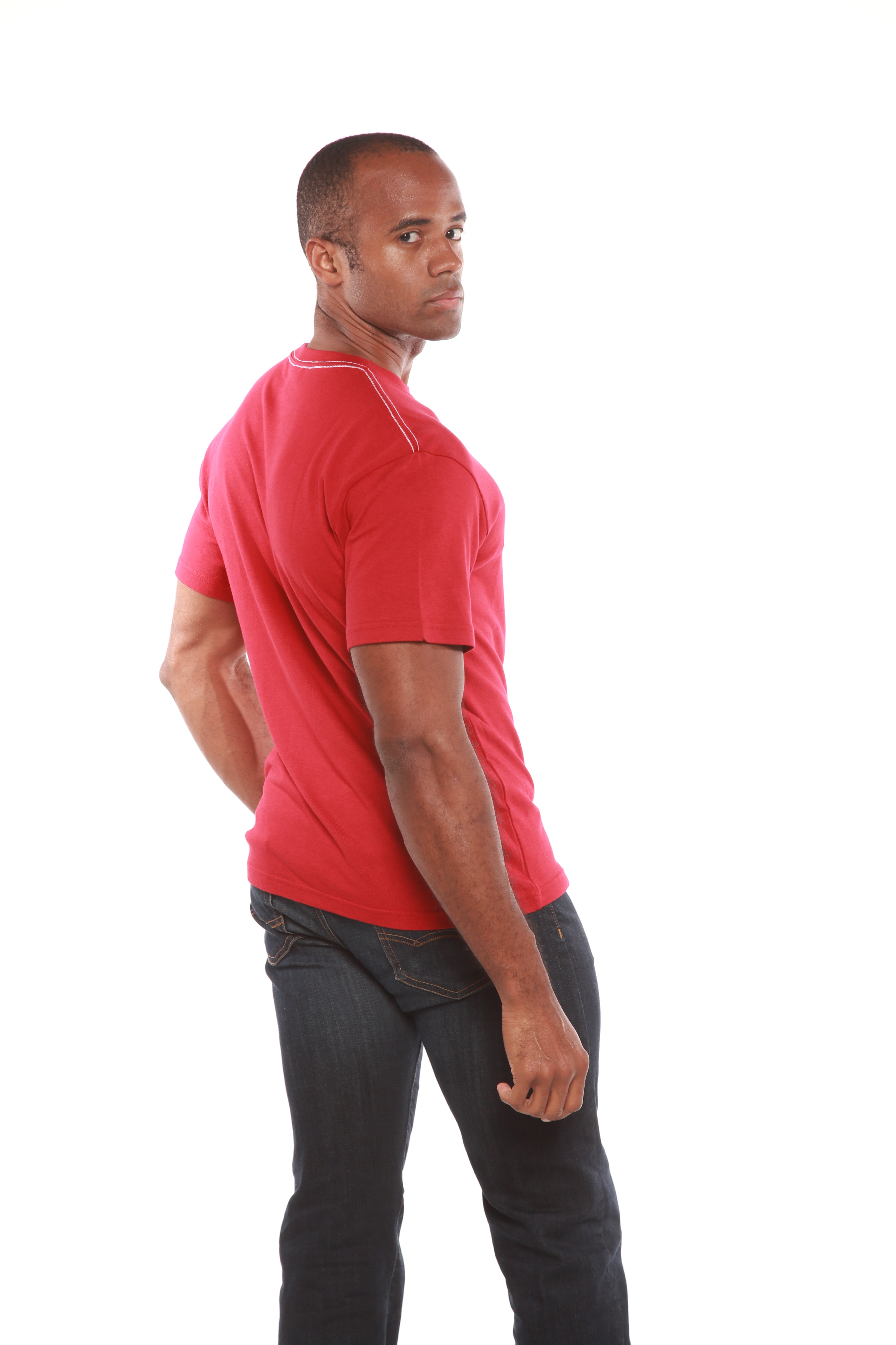 Spun Bamboo Custom Printed Men's Bamboo Viscose/Organic Cotton Short Sleeve T-Shirt — alternative angle