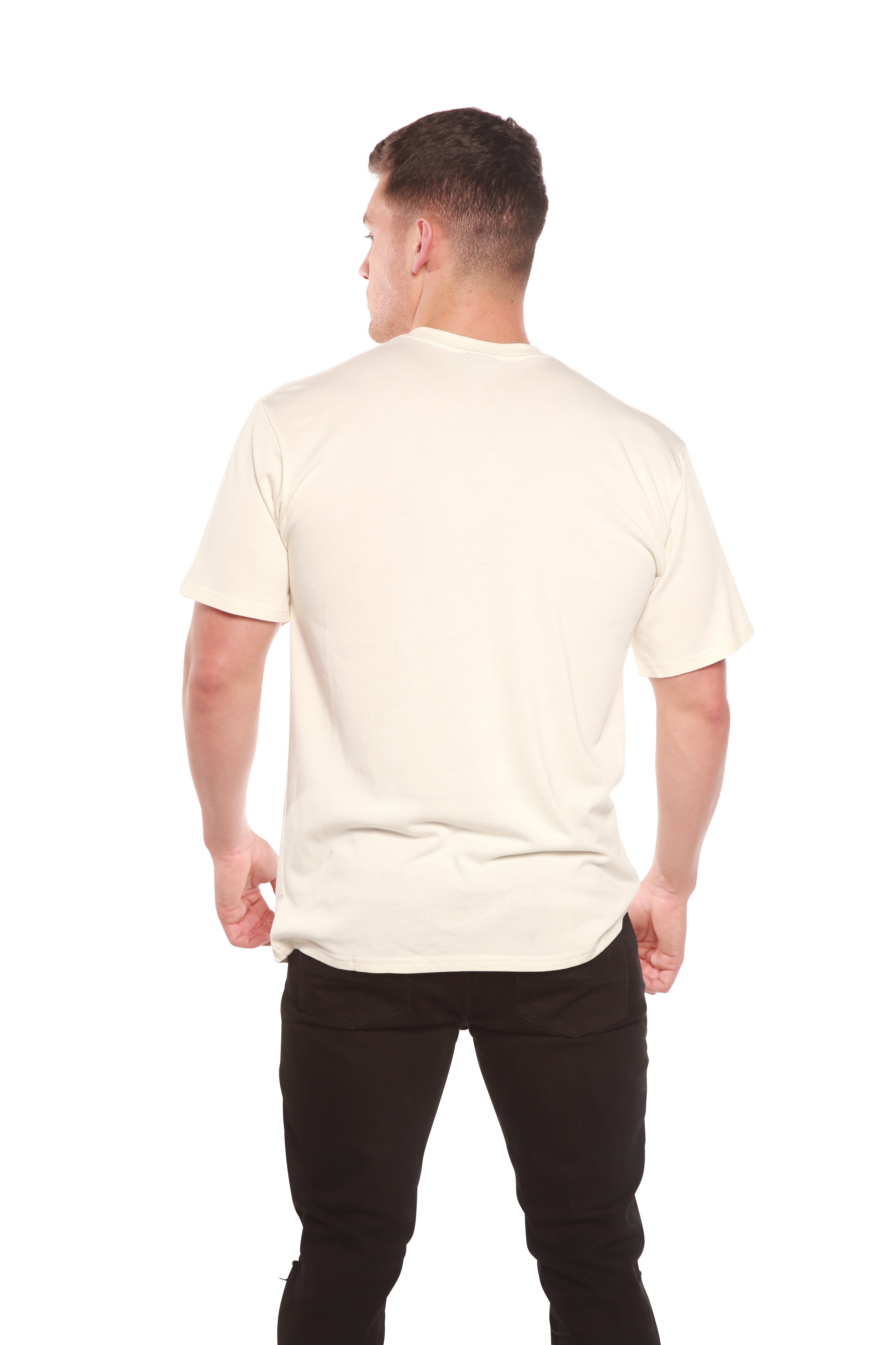 Spun Bamboo Custom Printed Men's Bamboo Viscose/Organic Cotton Short Sleeve T-Shirt — side view