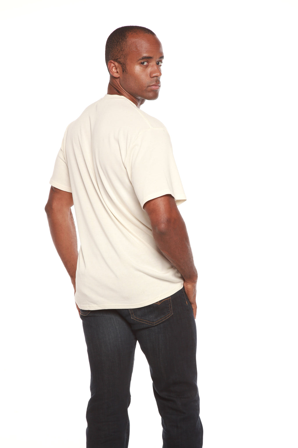 Spun Bamboo Custom Printed Men's Bamboo Viscose/Organic Cotton Short Sleeve T-Shirt — back view