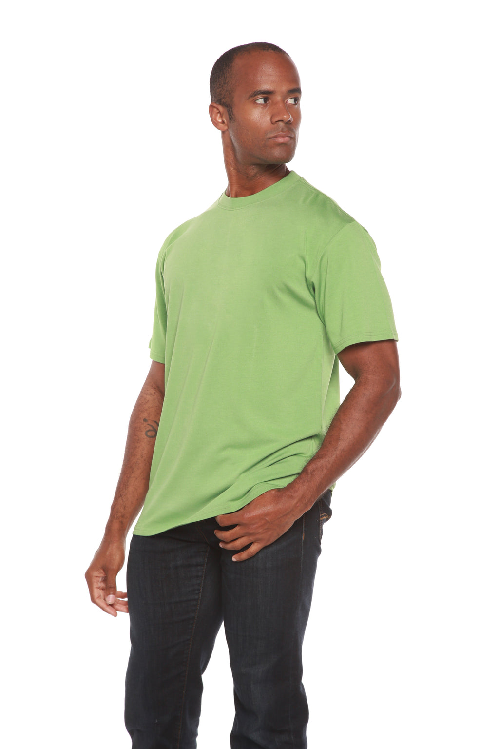 Spun Bamboo Custom Printed Men's Bamboo Viscose/Organic Cotton Short Sleeve T-Shirt — main product shot