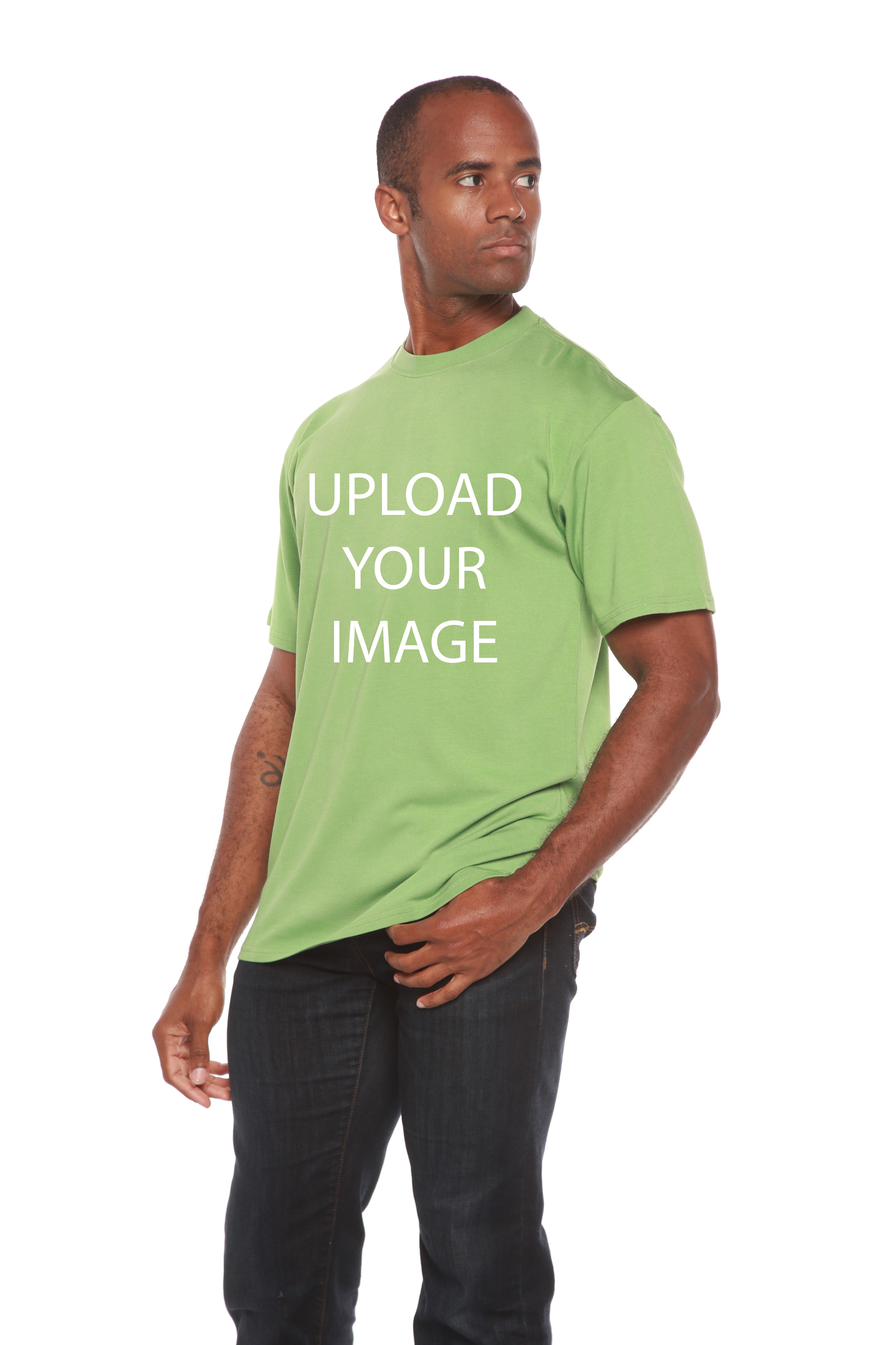 Spun Bamboo Custom Printed Men's Bamboo Viscose/Organic Cotton Short Sleeve T-Shirt — feature highlight