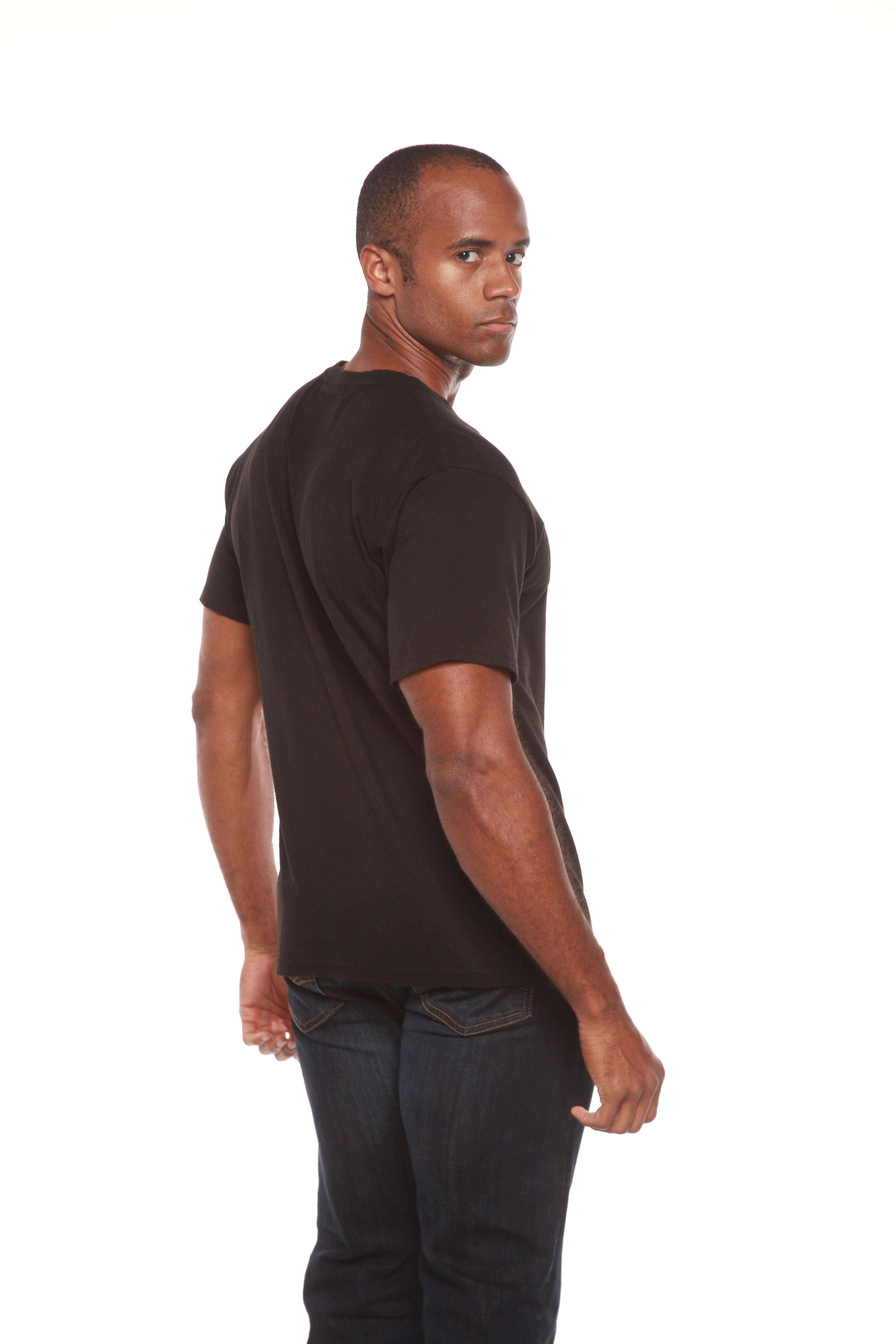 Spun Bamboo Custom Printed Men's Bamboo Viscose/Organic Cotton Short Sleeve T-Shirt — alternative angle