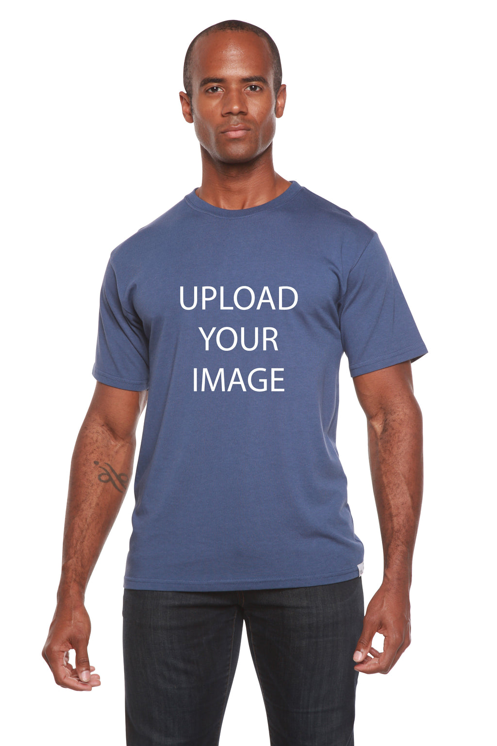 Spun Bamboo Custom Printed Men's Bamboo Viscose/Organic Cotton Short Sleeve T-Shirt — main product shot