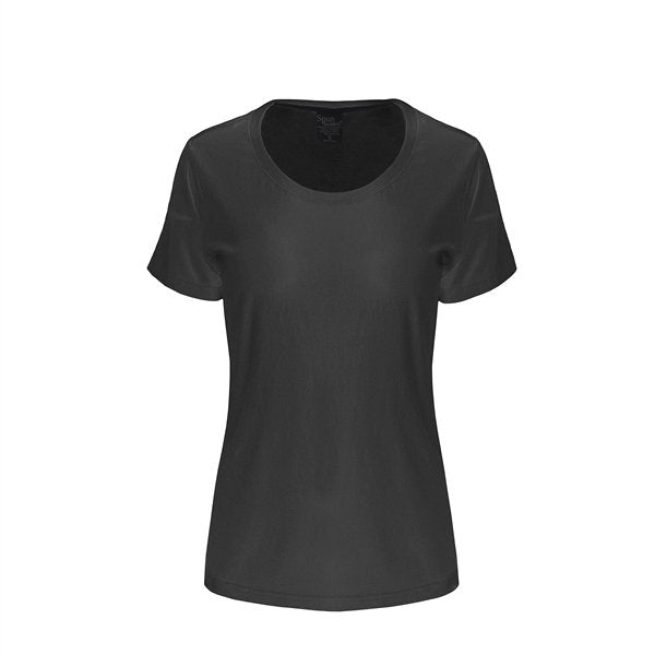 Spun Bamboo Custom Printed Women's Bamboo/Cotton Short Sleeve Scoop Neck Graphic T-Shirt — size reference