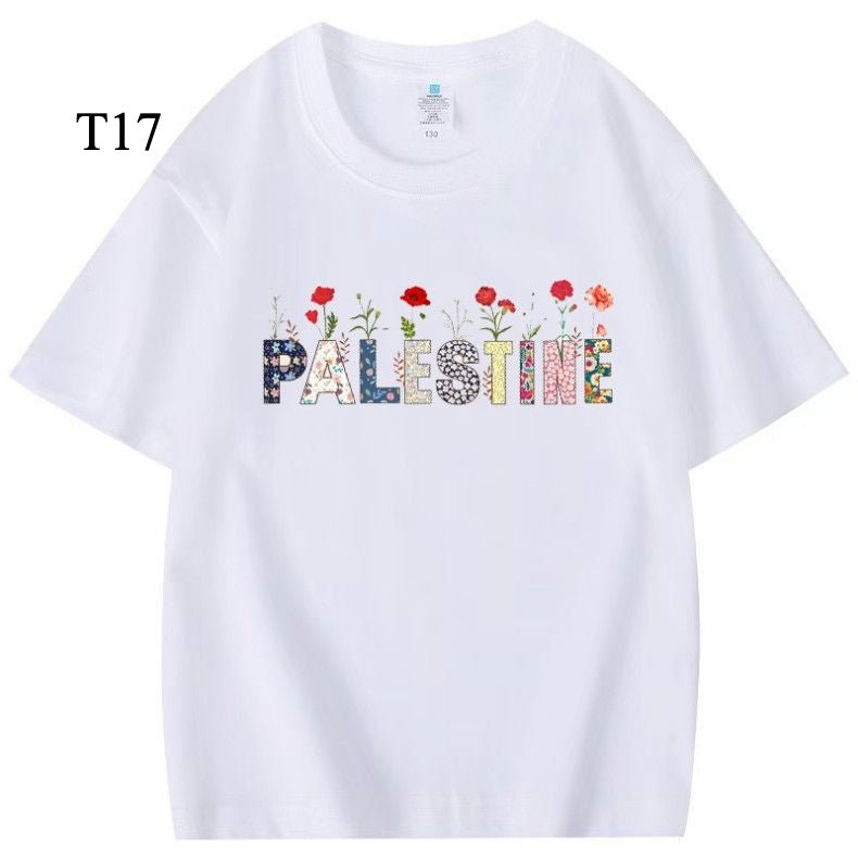Mariam's Collection Customized Cotton Parent-Child T-Shirts – Ramadan & Keffiyeh Design for Kids… — side view