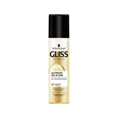 Gliss Ultimate Oil Elixir Leave-In Hair Conditioner for Damaged Hair - 6.76 fl oz Nourishing Treatment with Liquid Keratin