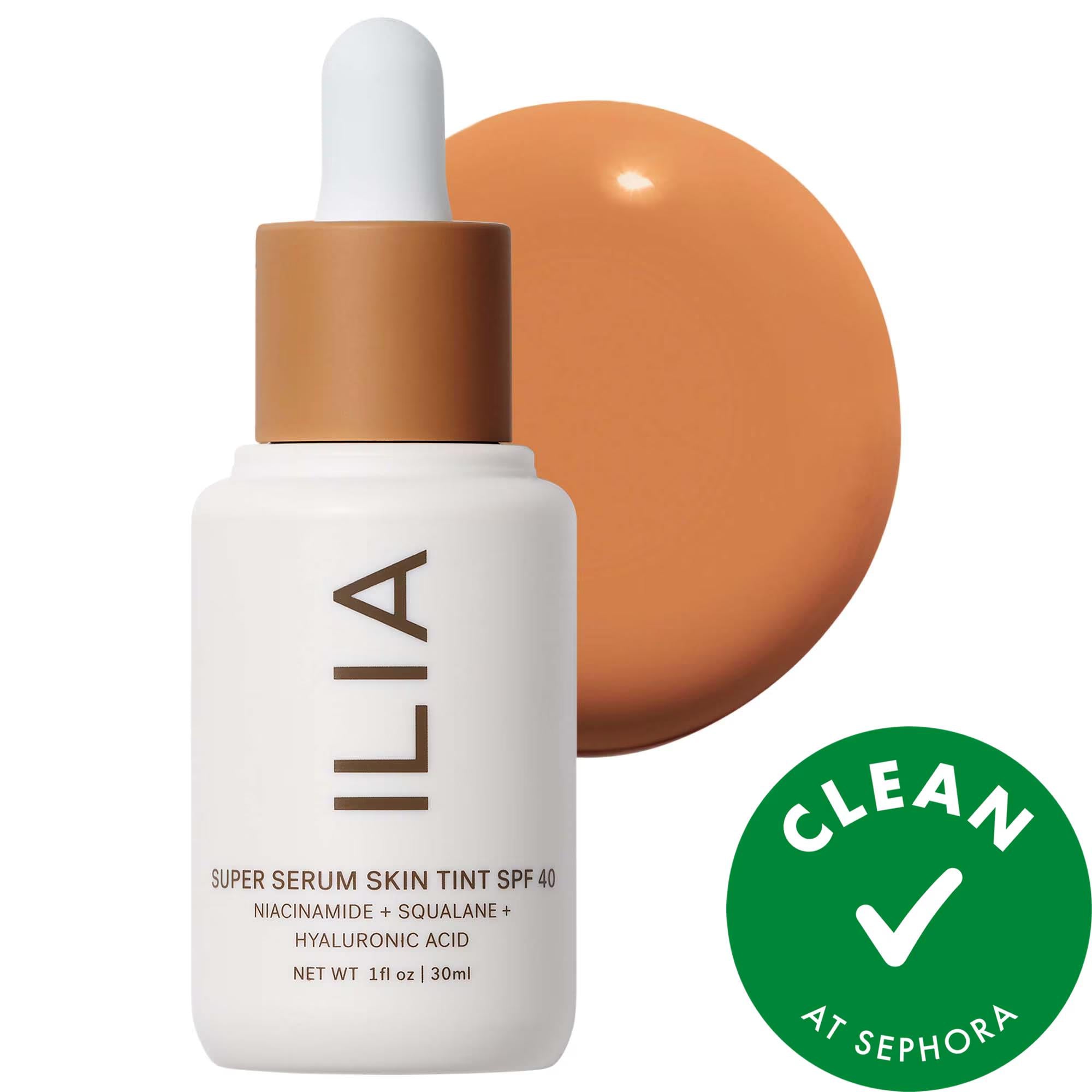 Ilia Super Serum Skin Tint SPF 40: Hydrating Skincare Foundation with Light Dewy Coverage & Mineral Sunscreen - Vegan & Cruelty-Free