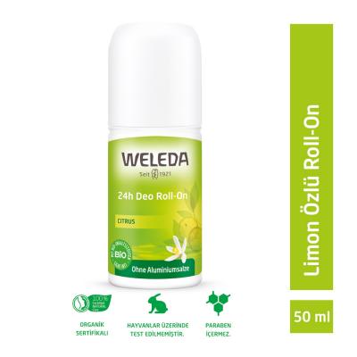 Weleda Natural Roll-On Deodorant - Aluminum-Free, Lemon Scented, 24-Hour Protection
