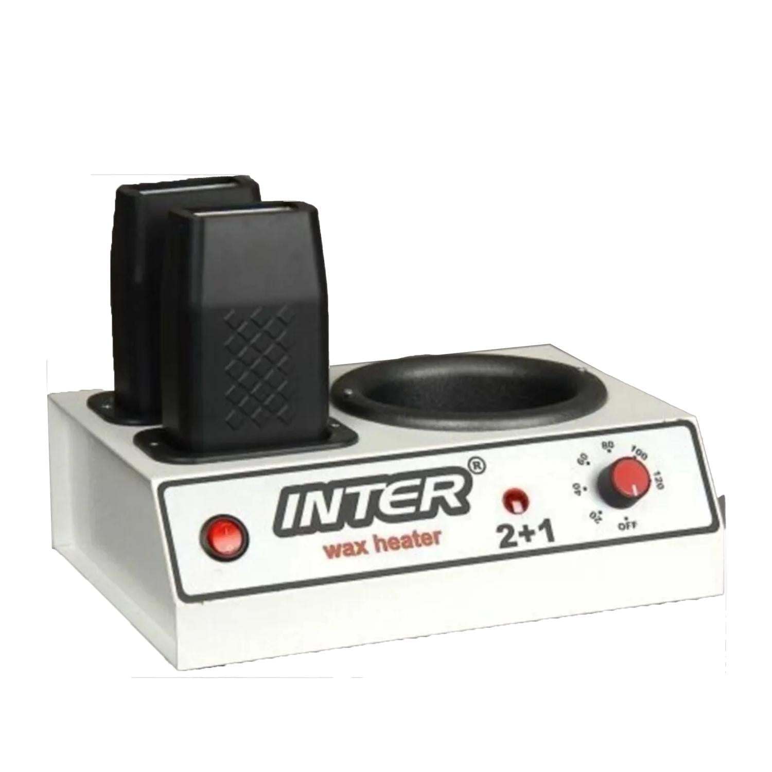 Inter Wax Warmer 2+1 Cartridge & Jar Combo - Professional Hair Removal Device for Salon & Home Use