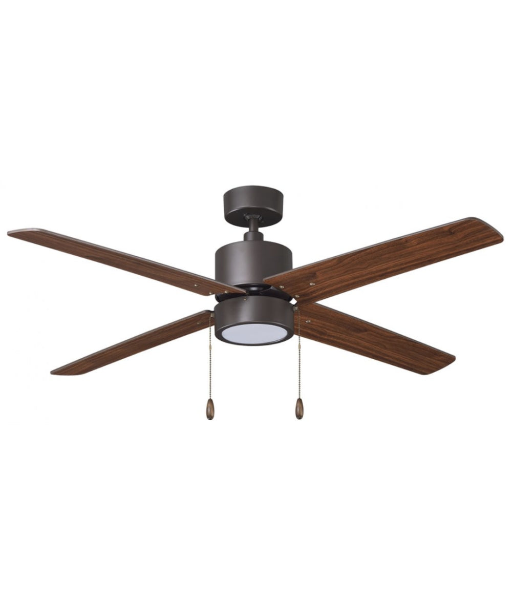 52" Aldea 4-Blade Ceiling Fan Oil Rubbed Bronze Motor Finish and Walnut Blade Finish with Integrated LED Light – LampsUSA