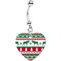 BodyCandy Ugly Christmas Sweater Heart Dangle Belly Ring — main product shot