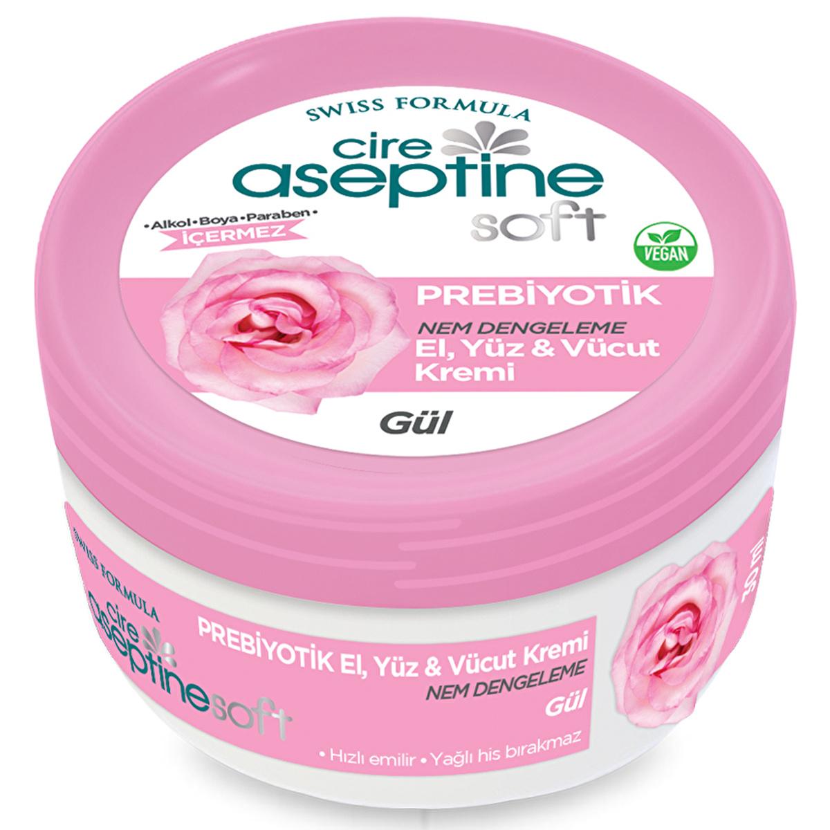 Cire Aseptine Soft Rose Extract Moisture Balancing Moisturizing Cream - Prebiotic Skincare with Vitamin E & Rose Extract, Paraben-Free