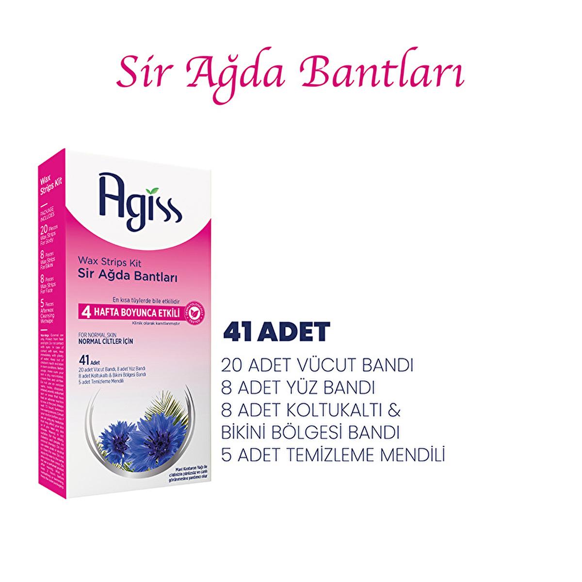Agiss Hair Removal Wax Strips: Body, Face, Bikini & Underarm - 41 Strips for Normal Skin - Long Lasting Smoothness