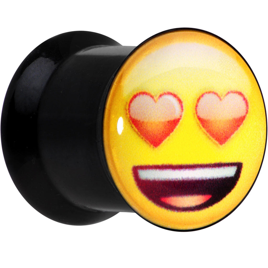 BodyCandy 00G Licensed Heart Eyes emoji Acrylic Double Flare Plug Set — construction detail