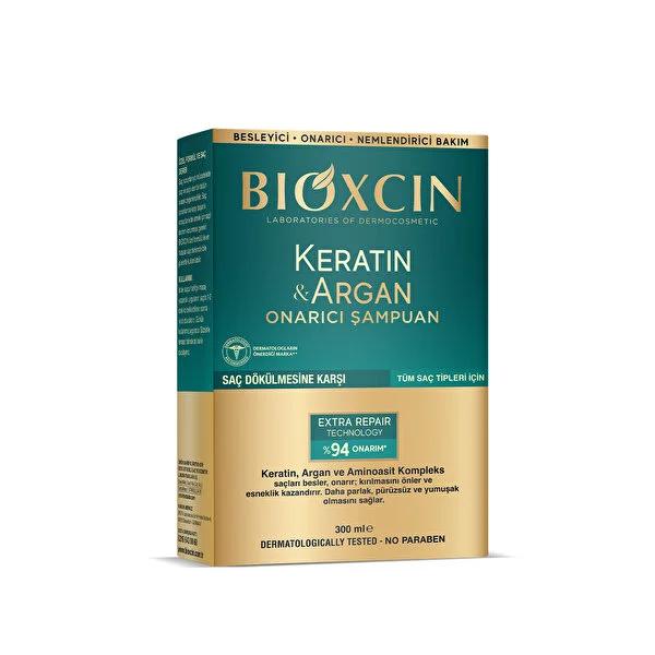 Bioxcin Keratin & Argan Repairing Shampoo - Nourishes, Repairs, and Moisturizes Damaged Hair, Hypoallergenic & Paraben-Free