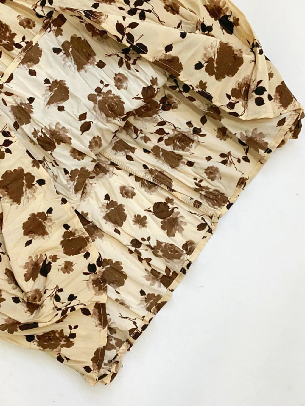 Floral Print Elastic Waist Midi Skirt