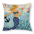 Mandotos Sea Turtle Printed Cushion Covers Linen Throw Pillow Cases For Home Decor Sofa Chair